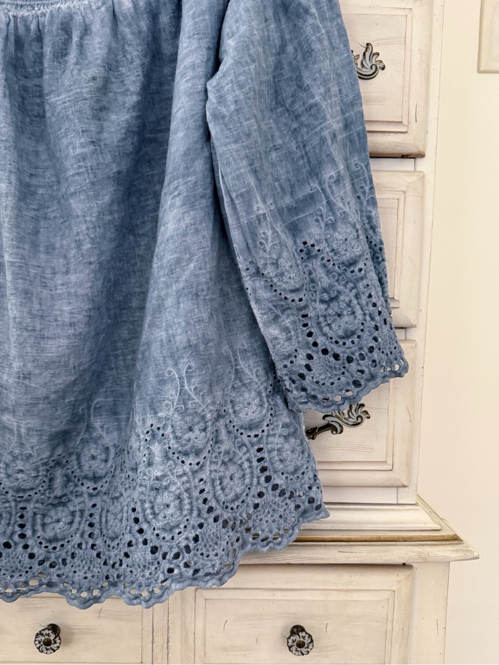 Vici Blue Euro Summer Eyelet Top - Picture 2 of 5